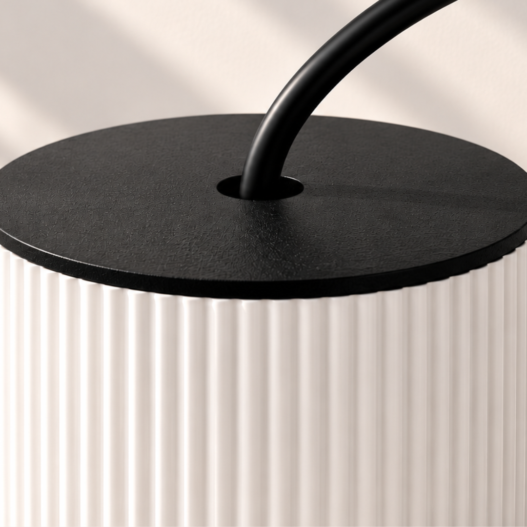 Close-up of the soft black hose